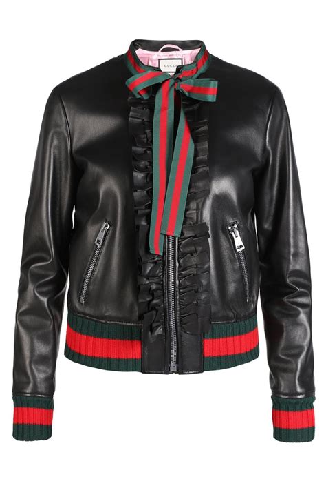 leather jacket patch gucci|Gucci leather jacket women's.